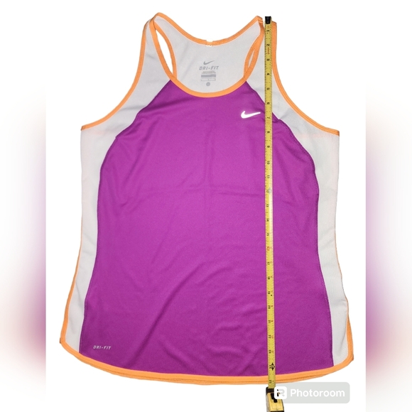 Nike Tempo Running Tank •RASPBERRY/WHITE/ORANGE • Women’s Large - Picture 5 of 6
